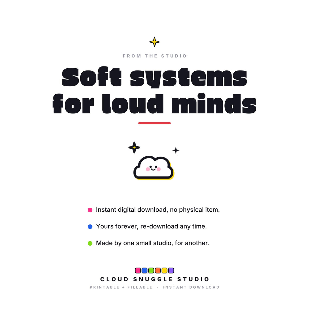 Soft systems for loud minds, the promise behind The Post & Park Planner. A content planner printable for creators, instant digital download with no physical item, yours forever and re-downloadable any time.