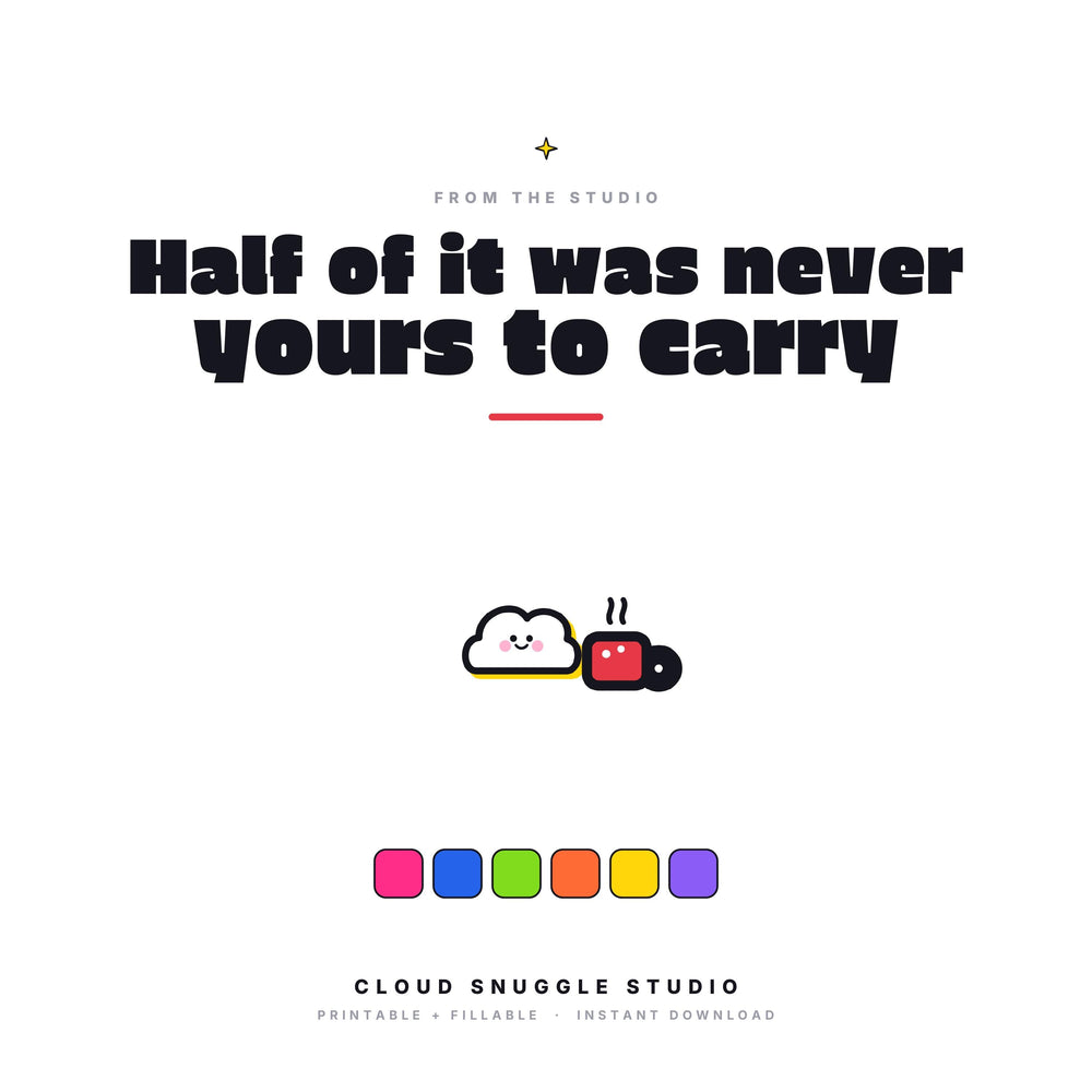 Half of it was never yours to carry: the closing note of The Holidays Truce by Cloud Snuggle Studio, a Christmas planner for two grown ups.