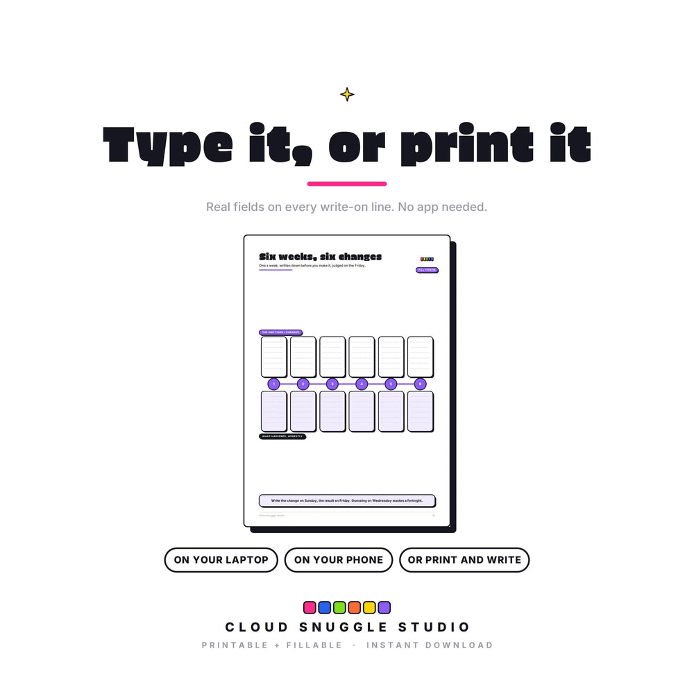The Lunchbox Pack as a fillable PDF, to type into on a laptop, phone or tablet, or print and write by hand. A printable and fillable PDF from Cloud Snuggle Studio.