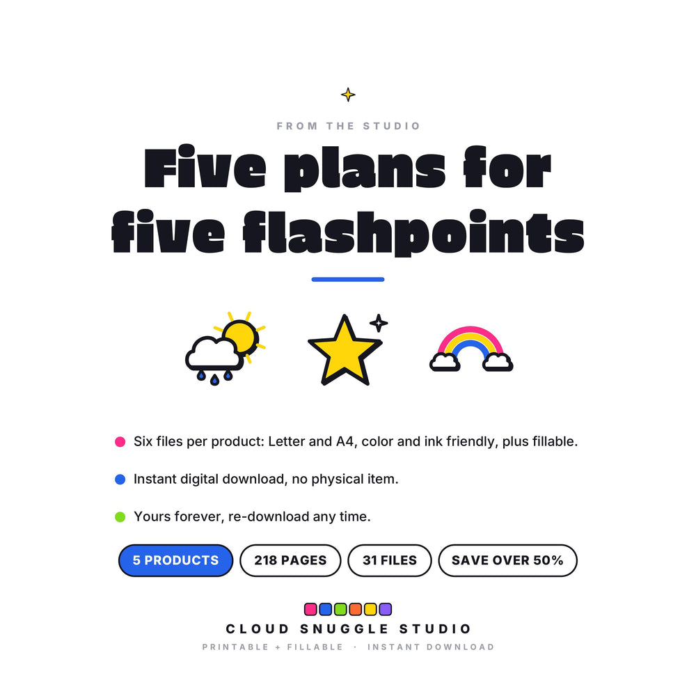 The Daily Battles Bundle in one checkout, every planner in one instant download. A printable and fillable planner bundle from Cloud Snuggle Studio.