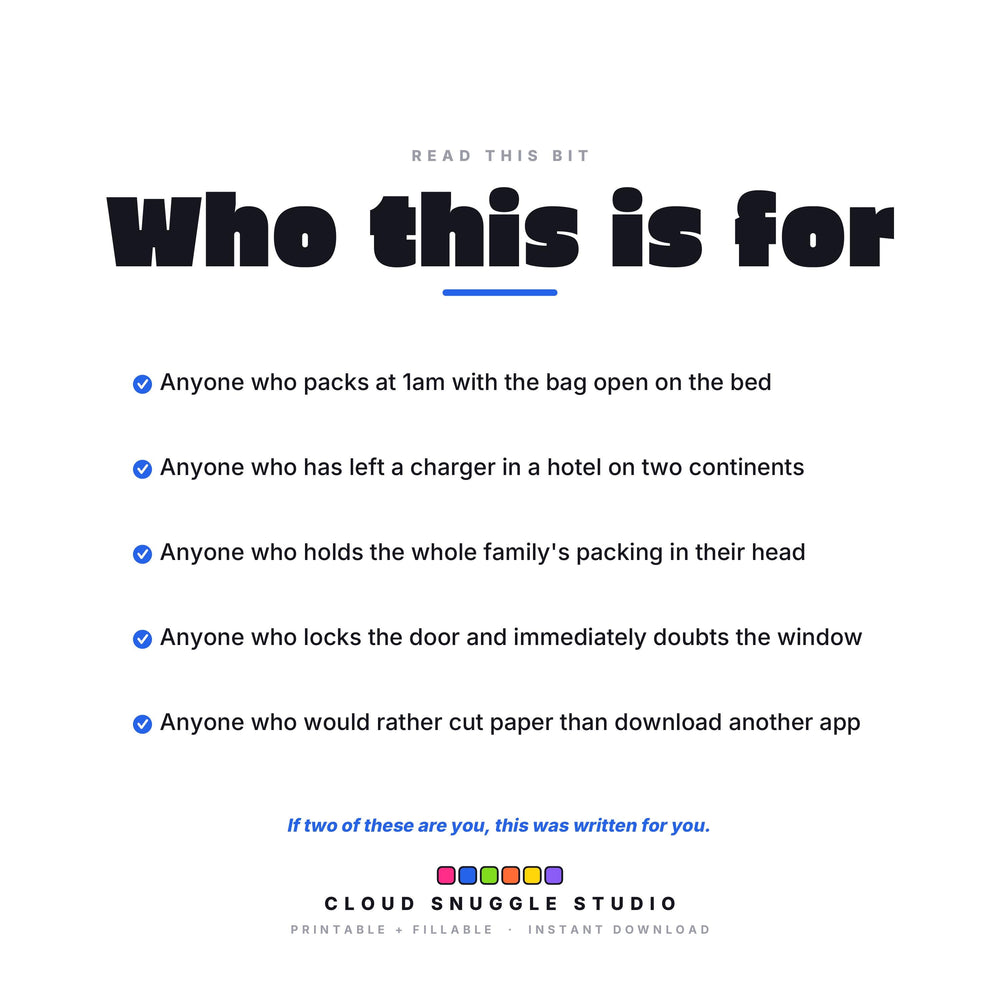 Who Nothing Left Behind is for. A printable and fillable PDF from Cloud Snuggle Studio.
