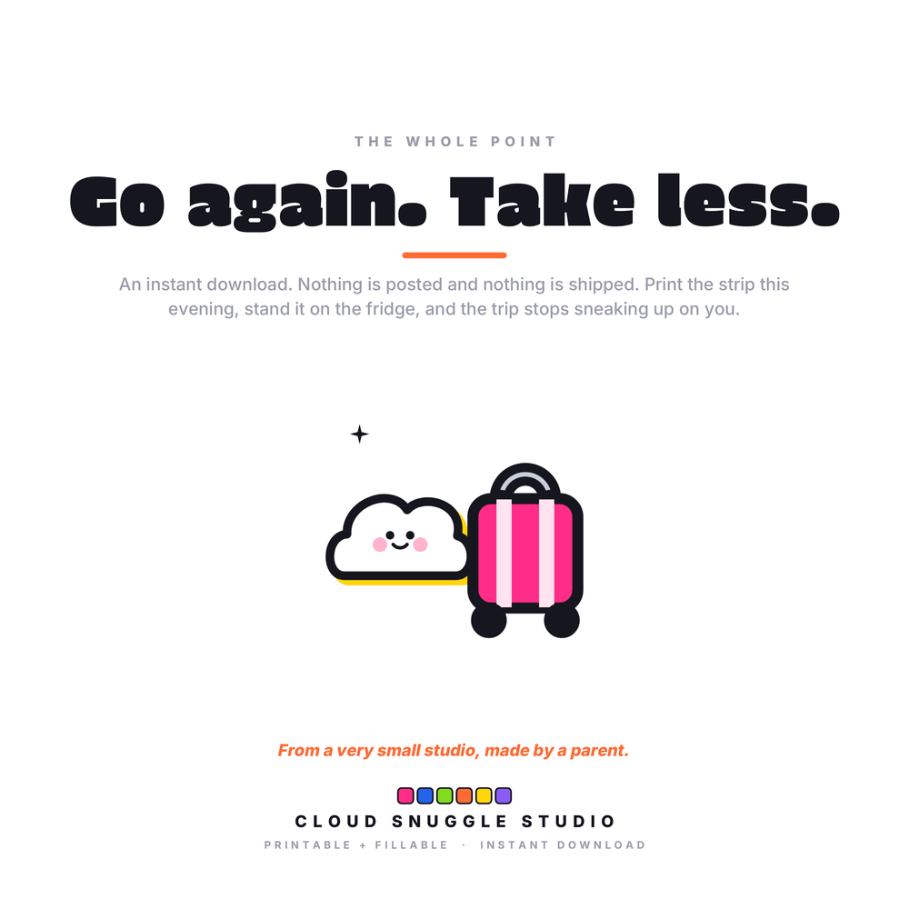 A closing note from Cloud Snuggle Studio about The Scattered Traveler. A printable and fillable PDF from Cloud Snuggle Studio.