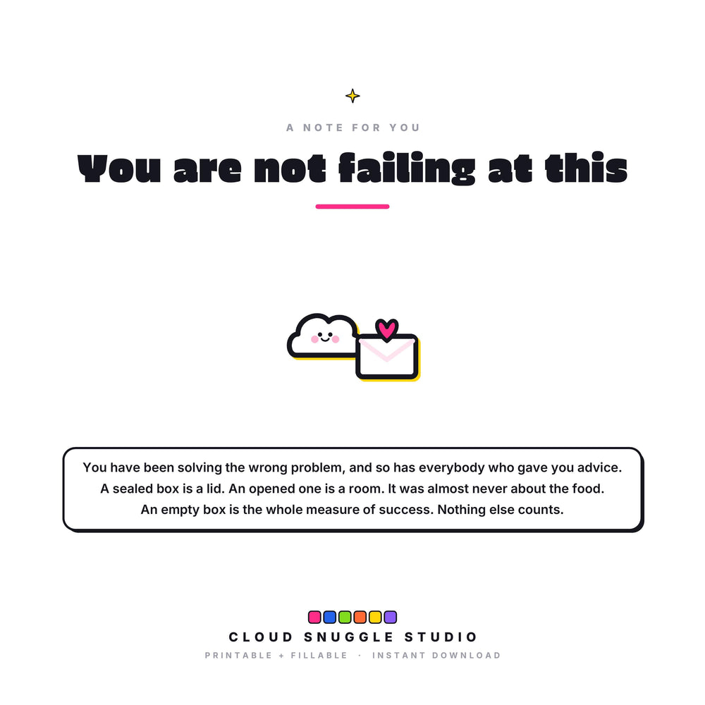 Soft systems for loud minds, the promise behind The Lunchbox Pack. A printable and fillable PDF from Cloud Snuggle Studio.