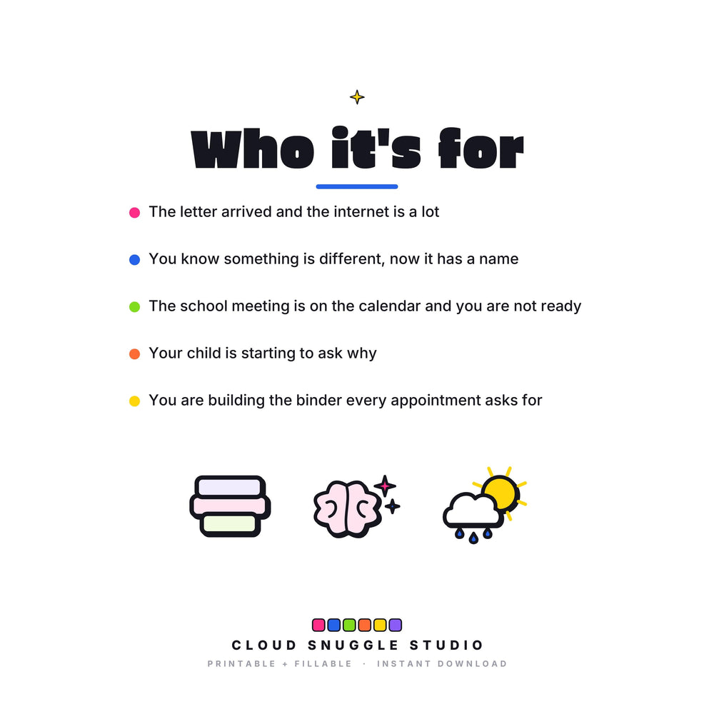 Who The First Year Bundle is for. A printable and fillable planner bundle from Cloud Snuggle Studio.