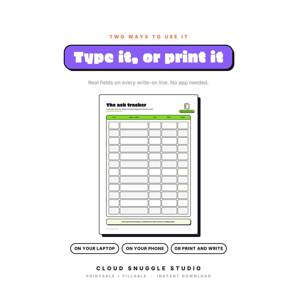 Talking to the Teacher as a fillable PDF, to type into on a laptop, phone or tablet, or print and write by hand. A printable and fillable PDF from Cloud Snuggle Studio.