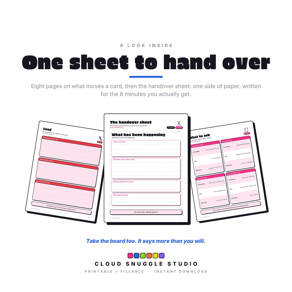 A look inside The Pattern Deck, real pages shown full size (3 of 3). A printable and fillable PDF from Cloud Snuggle Studio.