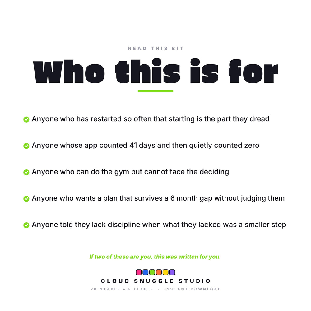 Who Sets, Not Streaks is for. A printable and fillable PDF from Cloud Snuggle Studio.