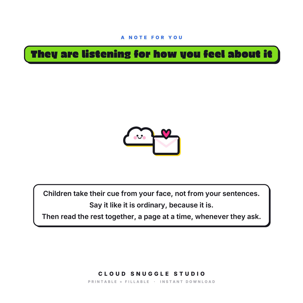 A closing note from Cloud Snuggle Studio about Explaining Autism to Your Kids. Written for a first conversation about autism. An explaining autism to kids printable guide, instant digital download.